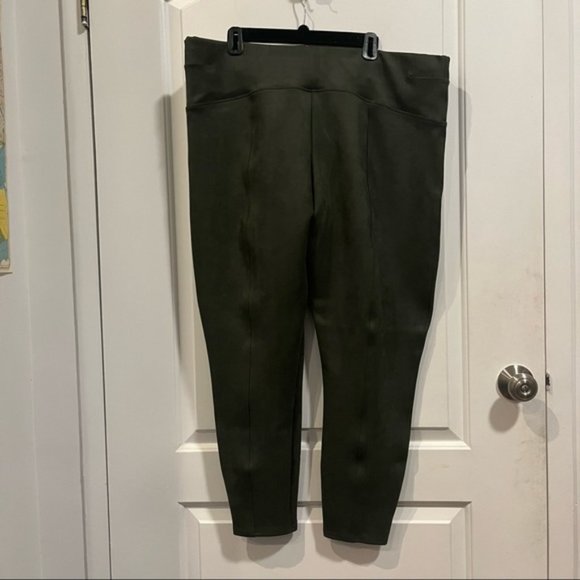 Spanx Faux Suede Leggings in Color Olive - Picture 6 of 6